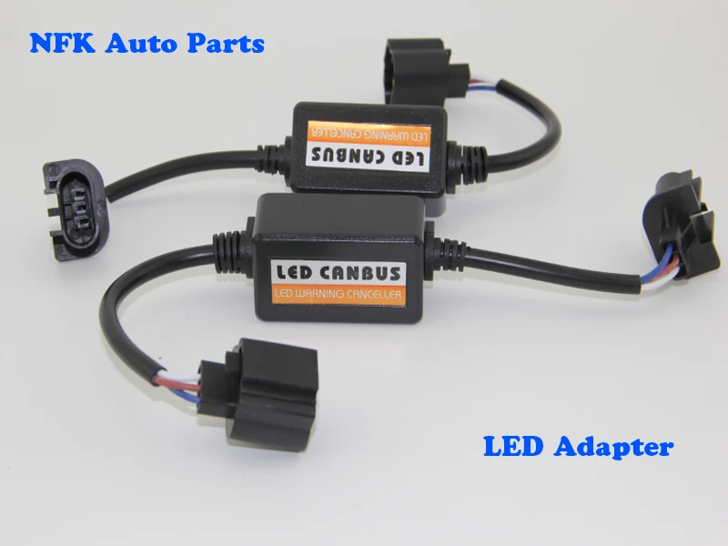 Freeshipping 2Pcs/Pair Car LED Headlight Decoder H4 H7 Canbus Adapter Wiring Kit H1 H8 9005 9006