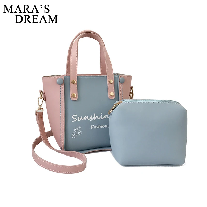 

Mara's Dream Casual PU Leather Women's Handbag for Female Small Patchwork Color Hand Bag CrossBody Messenger Shoulder Bags Sets