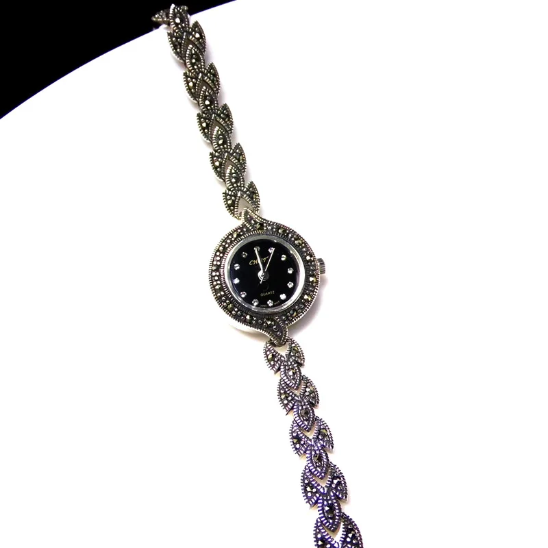 

Silver Jewelry S925 Sterling Silver Thai Silver Retro Watch Ladies Bracelets Exquisite New