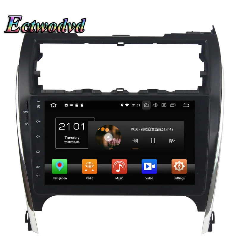Sale Ectwodvd Octa Core 4G+64G Android 9.0 Car Multimedia DVD Player GPS HeadUnit for Toyota Camry 2012 2013 2014 2015 2016 2017 4