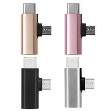 8Pin Lightning Female to type C+ Micro USB Мужской зарядный адаптер конвертер для samsung huawei Xiaomi Oneplus Android