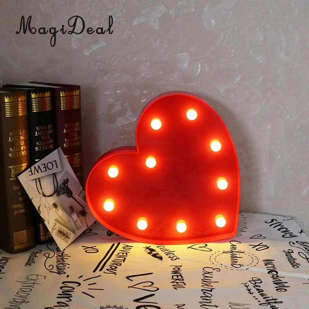 MagiDeal  LED Light Up Alphabet Letter Lights Plastic Letters Standing Hanging Sign Home Office DIY Decor	