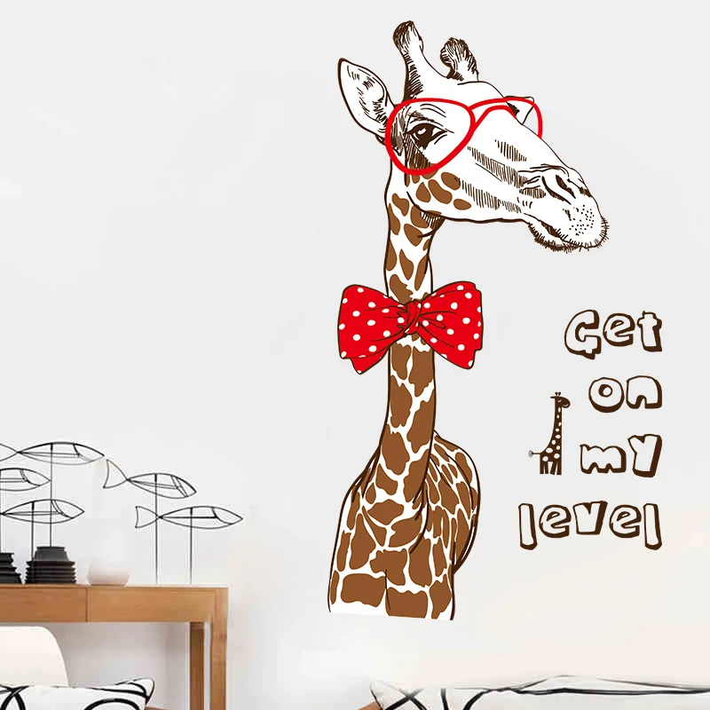 [Fundecoration] наклейки на стену с изображением жирафа из мультфильма сделай сам для