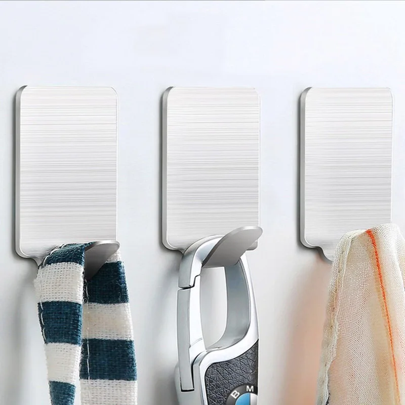 

Basupply 8Pcs/lot Stainless Steel Towel Bathroom Hook Kitchenware Hook Hat Bag Key Rack Adhesive Wall Hanger Kitchen Accessories