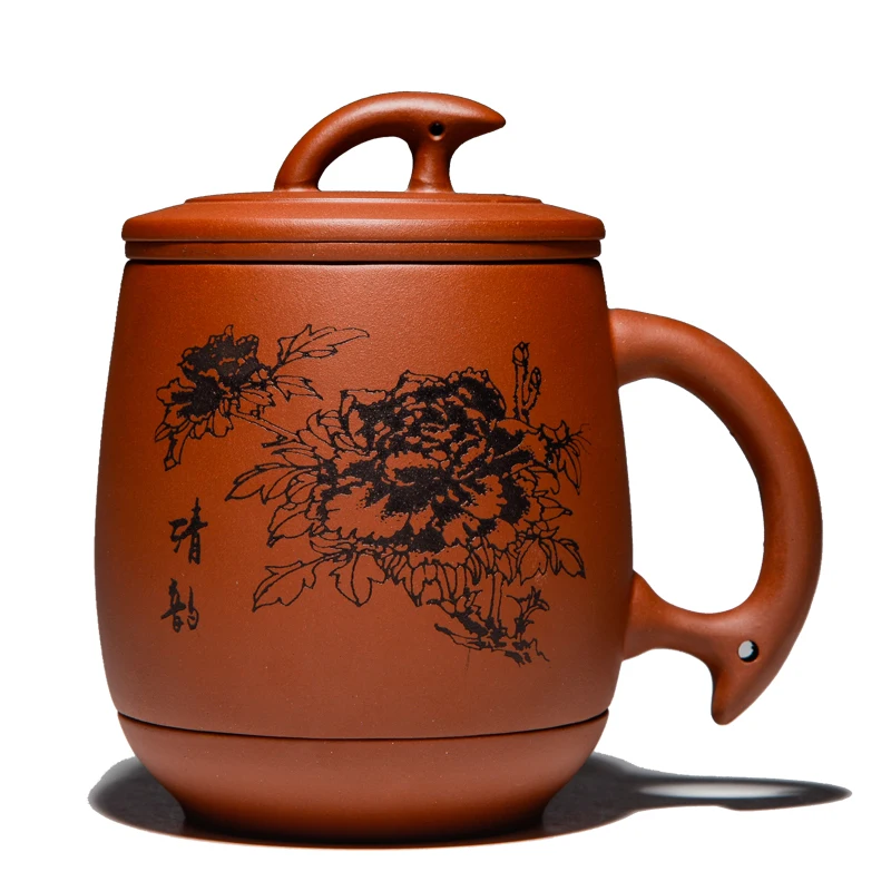 2016 New Chinese Kung Fu Tea Cup With Cool Handle Personal Purple Clay