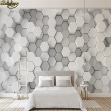 Beibehang Papel де Parede 3D белые геометрические шестиугольники мозаика фото обои современные постельные принадлежности комнаты диван фон стены рулон бумаги