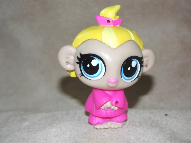 

A10 US Original Foreign Trade BIG Head 6cm PLS Pets Shop Children Toy Action Animals Gorilla Monkey Doll Puppets 90%new