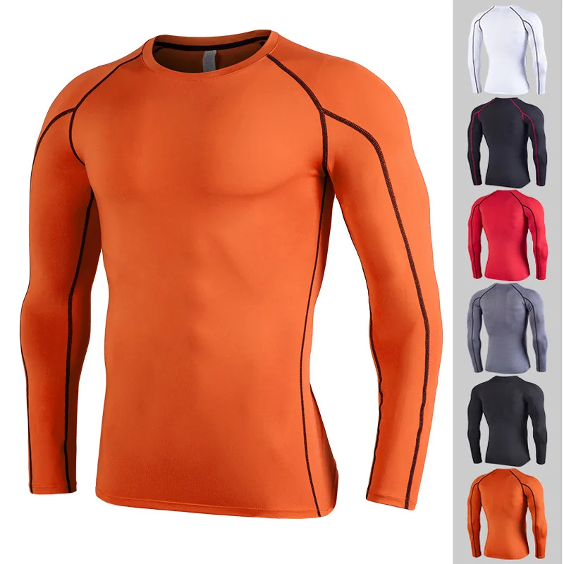 Outdoor running clothes for men's long sleeve speed dry tights for