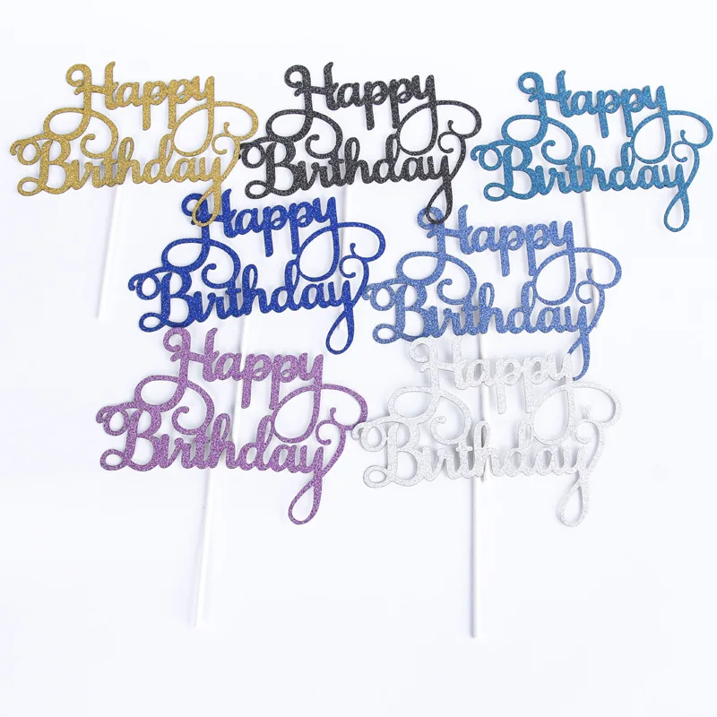 

Many Colors Happy Birthday Cup Cake Flag Party Cake Topper Baby Shower Party Event Decor