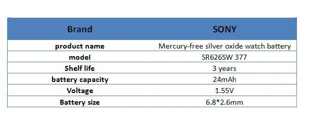 3 шт. sony 1,55 в 377 SR626SW SR626 AG4 оксид серебра часы батарея SR626SW 377 Кнопка монета ячейка Сделано в Японии