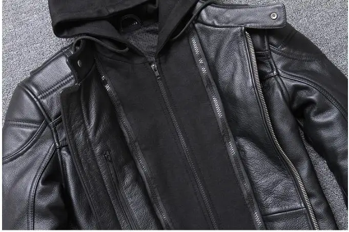YR!. Байкерская куртка из натуральной кожи. Новая зимняя Черная куртка из бычьей кожи. Теплые кожаные куртки размера плюс, распродажа