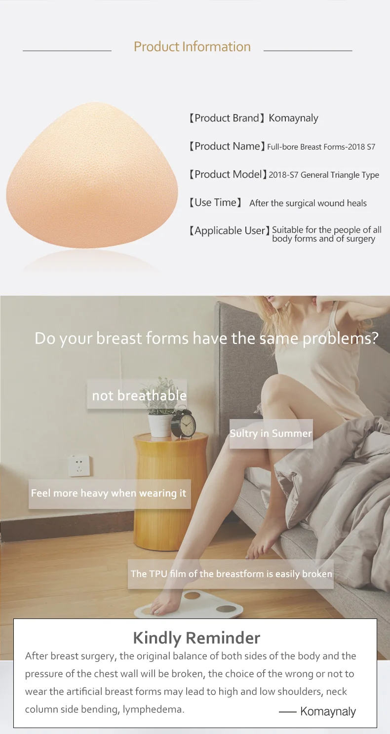 Komaynaly Fullbore False Breasts Lightweight Silicone Mastectomy Bras for Breast Cancer,Mastectomy Patient,Breast Crosscutting (2)