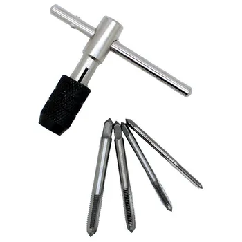 

T Type Machine Hand Screw Thread Taps Reamer M3/M4/M5/M6 Tap Set Fit Handle Hand Tools DIY Accessories 5pcs/Set