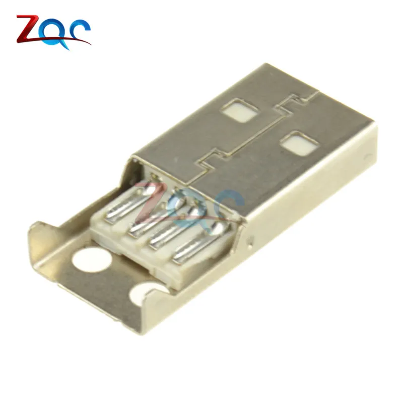 10 шт. 4 контактный разъем USB 2 0 типа А папа с черной пластиковой крышкой|4 pin male|connector