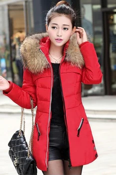 

Women Winter Parkas Fur Collar Autumn Zipper Down Plus Size Coats Fashion Warm Female Hooded pocket Thick Overcoat Army green