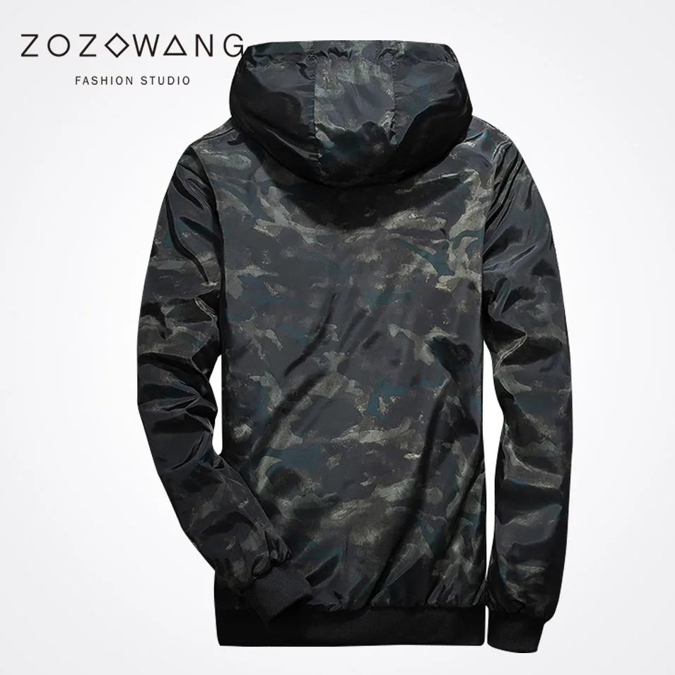 Zozowang new 2017 short print camouflage hooded plus size fashion jacket men zipper spring autumn sunscreen coat men Zozowang new 2017 short print camouflage hooded plus size fashion jacket men zipper spring autumn sunscreen coat men