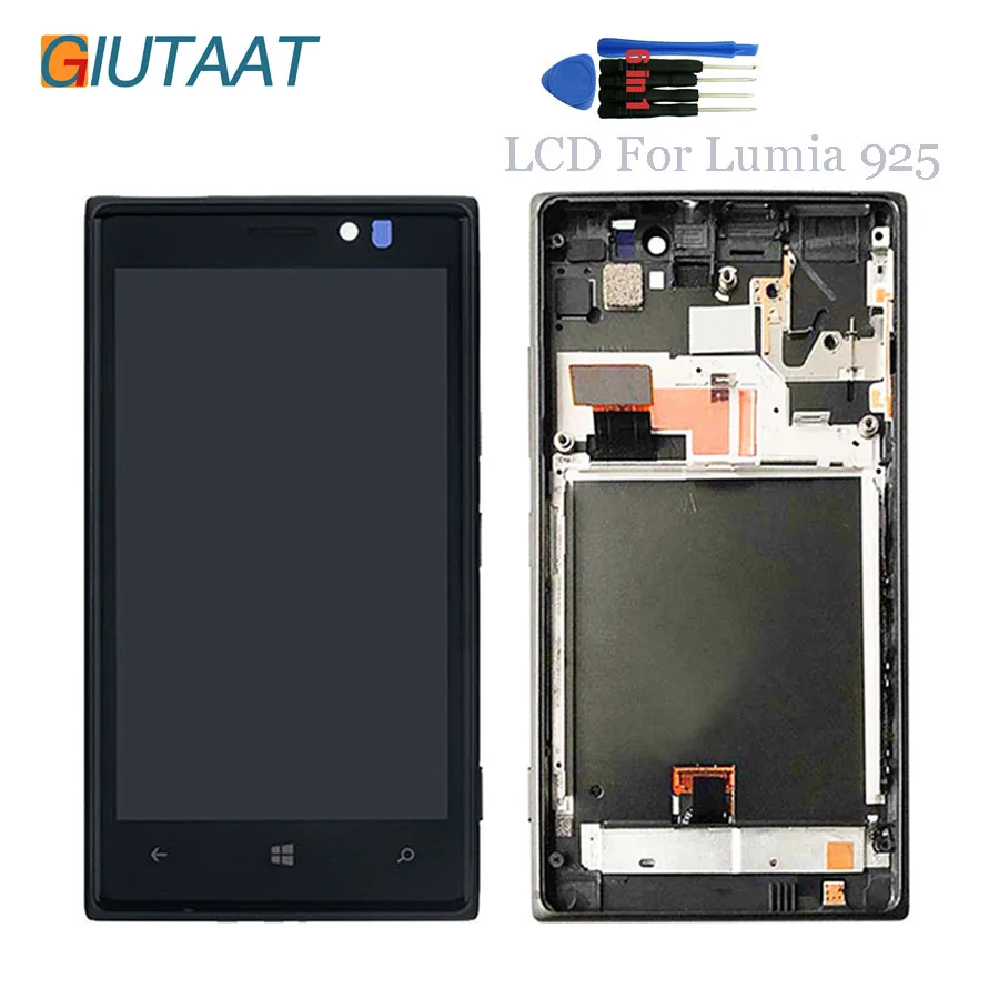 

Original LCD Display Replacement For Nokia Lumia 925 Touch Screen Digitizer Assembly With frame