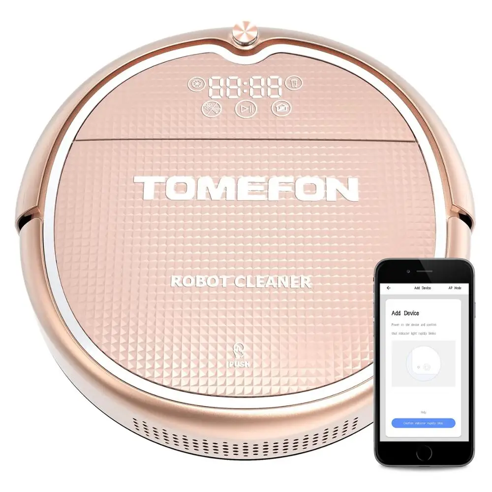 

TOMEFON TCN805 Robot Vacuum Cleaner 2in1 for Home Dry wet auto motor Intelligent Cleaning robot wifi