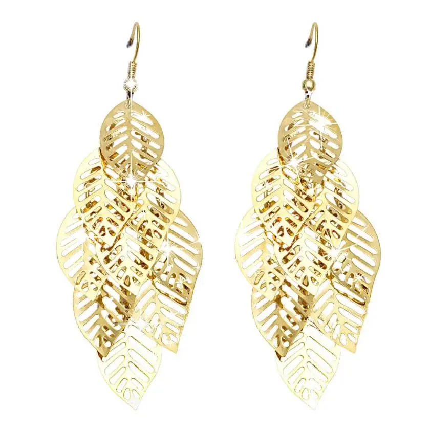 

Hot Earings Fashion Jewelry Vintage Retro Bohemian Tassel Leaf Earrings Trendy Style Unique Designed