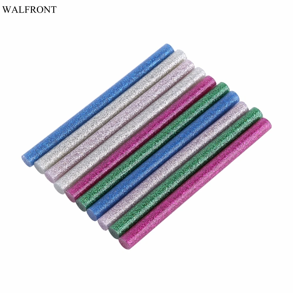 10pcs Colorful Glitter Hot Melt Glue Sticks Adhesive Sticks Kit for Glue Gunin Glue Guns from