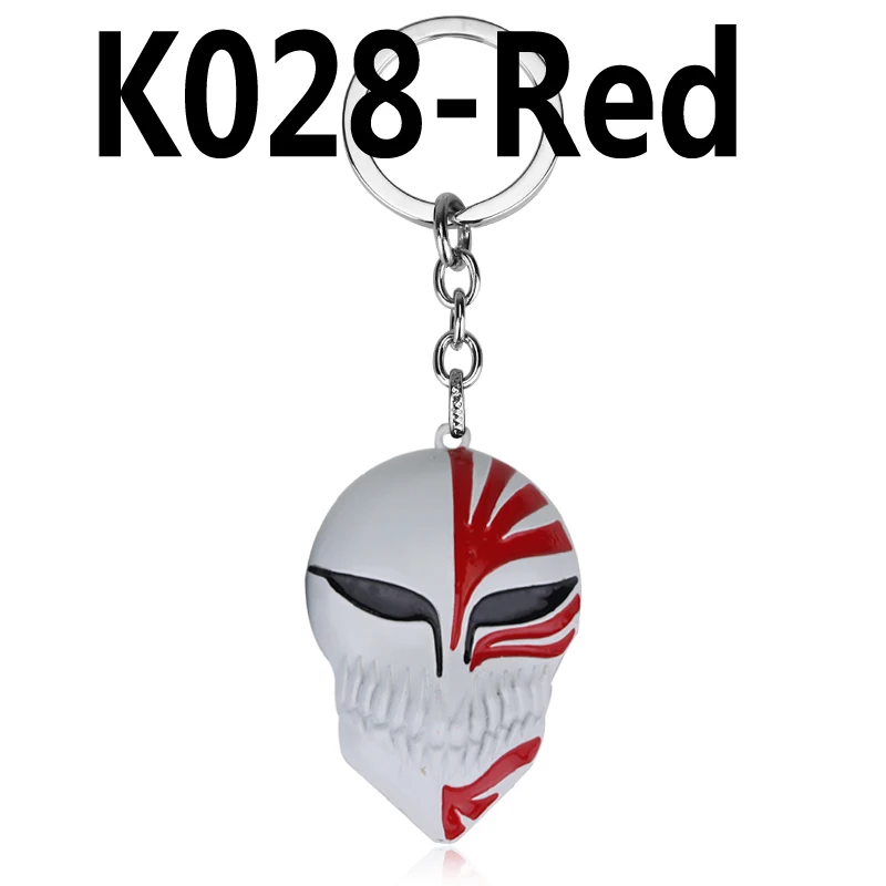 Bleach бог смерти маска брелок сплав металлическая фигура игрушка кулон модный ключ ювелирные изделия с цепочкой Рождественский подарок человек - Цвет: red
