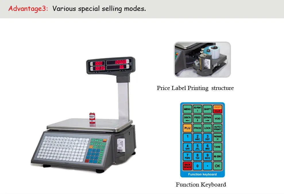 Для печати штрих-кодов электронные весы с 10000 плюс емкость для хранения данных для супермаркета мясной магазин или фруктовый магазин