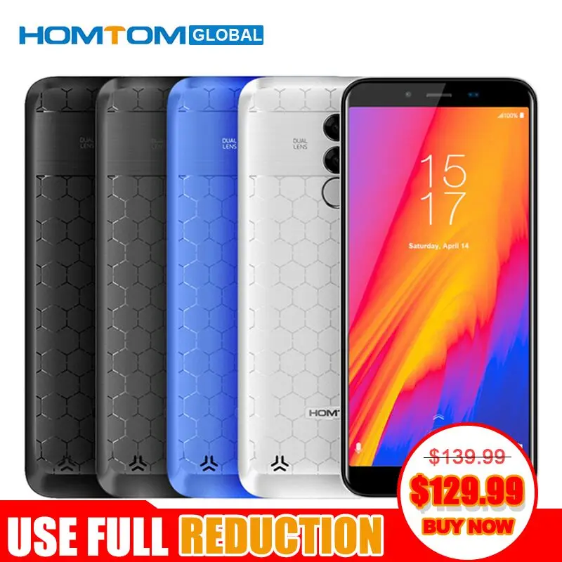 HOMTOM S99 Face ID 6200 мАч 4 ГБ 64 смартфон 5 дюймов 21MP двойной камеры заднего Android 8 0