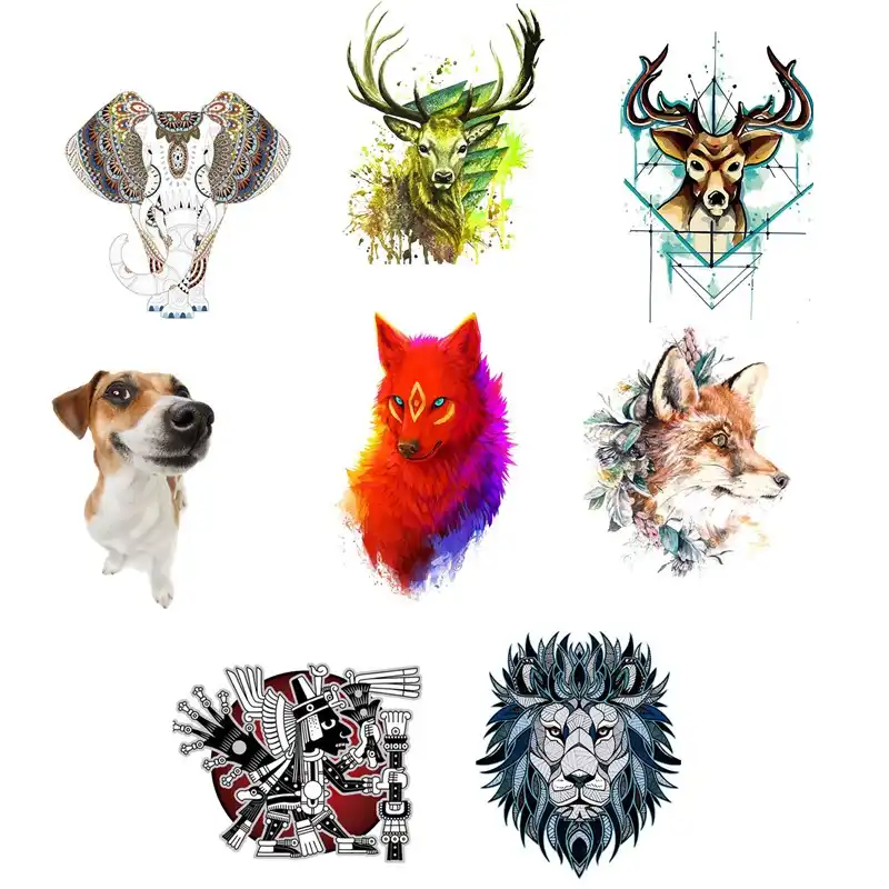 DIY Animal Printing Washable Heat Transfers Stickers A-level Iron on Appliques DIY Animal Printing Washable Heat Transfers Stickers A-level Iron on Appliques