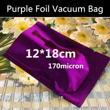 100 шт. 12 см x 18 см 170 микрон 3 Сторон фиолетовый загерметизированной Фольга вакуумный мешок вакуумного Фольга косметическая пудра сумка