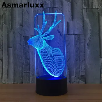 

Deer 3D Lamp USB LED Lamp Home Decor Romantic Home Gift 7 Colors Gradient Change Fairy Light Desk Table Novelty Lights For Party