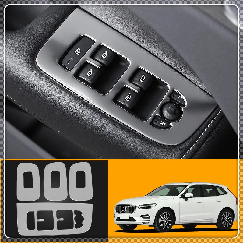 LHD For Volvo XC60 2018 Car door handle holder window lift switch cover trim sticker Auto