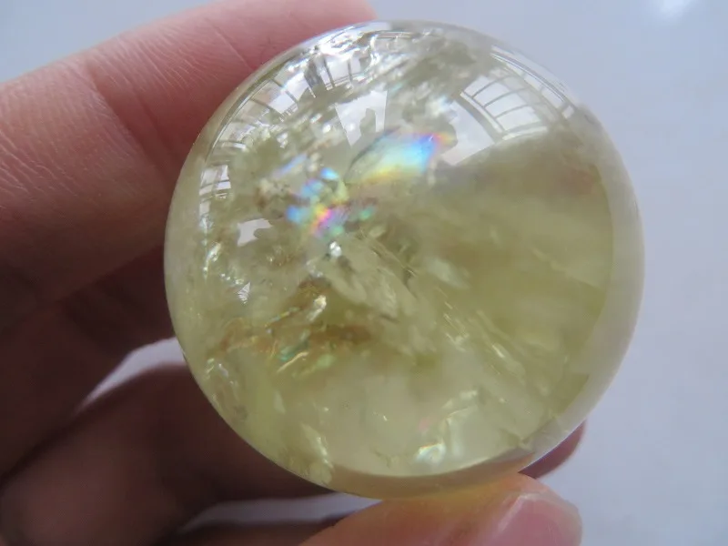Цитрин натуральный кварц радуги круглые кристаллы Orb Healing 52g