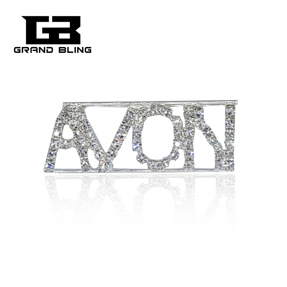 

Clear Austria Rhinestone Accessory Handmade Brooch "AVON" Word Pin FREE SHIPPING