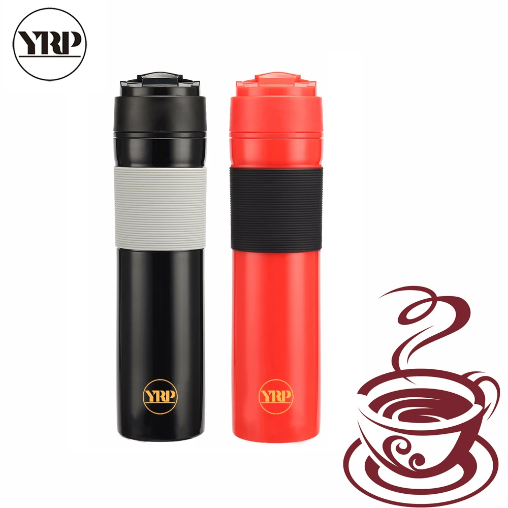 YRP 350ML Portable French Press Coffee Tea Maker Plastic Coffee Pot Plunger With Filter Double