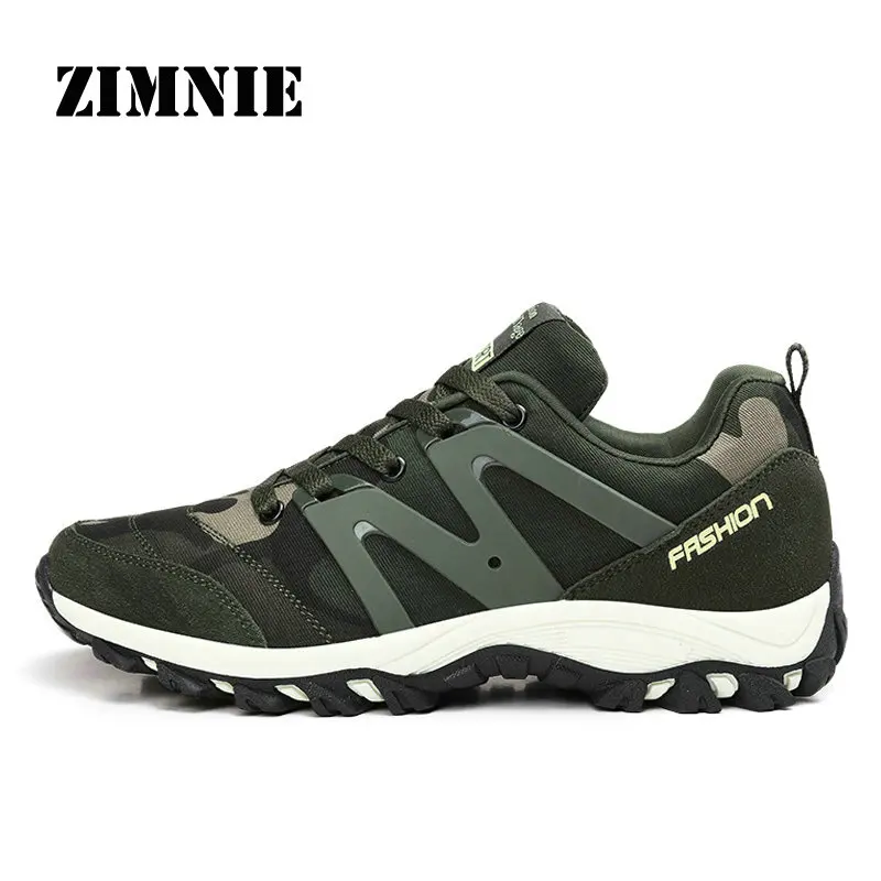 

ZIMNIE Brand Men Running Shoes Sport Shoes Lightly Breathable Lace-up Outdoor Men Sneaker Army Unisex Jogging Shoes Size 35~44