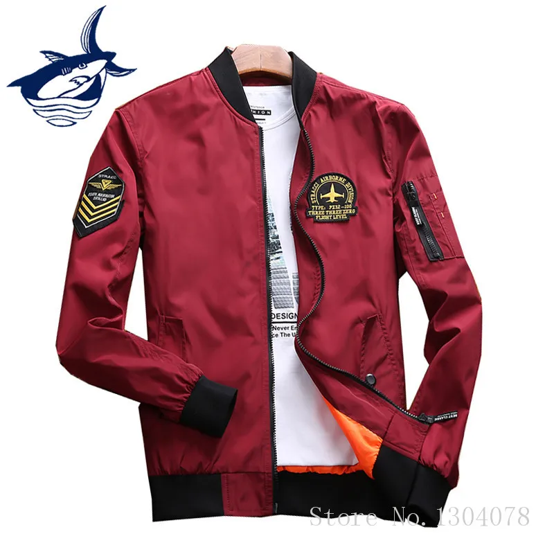 Бренд Tace& Shark Pilot куртка для мужчин Бомбер куртка с надписью самолет вышивка модная Военная армейская Осенняя верхняя одежда для мужчин