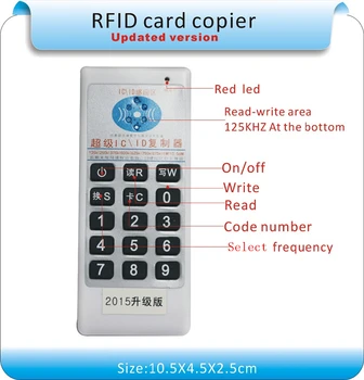 

Handheld RFID&NFC Copier ID&IC Reader Writer+ 5x125KHZ Rewritable Keyfobs+ 5x 13.56mhz UID Card+ 2x250khz/375khz/500khz Key Tags