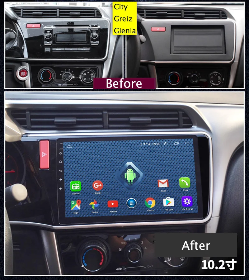 Top 4G Lte All Netcom Android 10 inch Multi-Touch Car dvd Player For Honda City Greiz Gienia 2015-2018 gps navigation 3