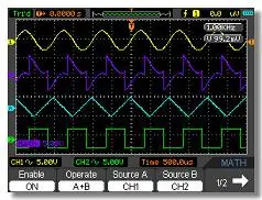 Hantek DSO8060 портативный цифровой осциллограф 2CH 60 МГц мультиметр/анализатор спектра/генератор сигналов/частота счетчик все в одном