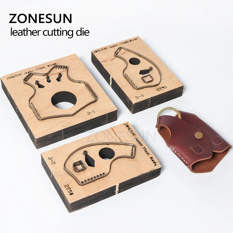 ZONESUN V2 брелок для ключей в форме жилета кожаный режущий станок резки японских