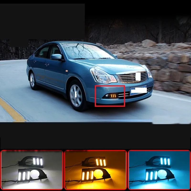 

CAPQX 2PCS For Nissan Sylphy 2006 2007 2008 Front LED Daytime Running Light Driving DRL Fog Light fog lamp