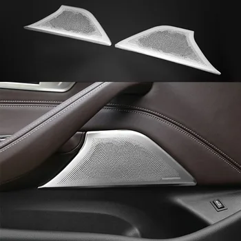 

2x Stainless Front Door Speaker Panel Cover Trim For BMW 5 Series G30 G31 17-18
