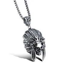 Personality Stainless Steel Man's Skeleton Pendant Necklaces Rock Punk Style 316L Steel Link Chain Cool Men Jewelry Necklace chimdou 2018 new 55cm 13mm 10mm 7mm 316l stainless steel necklace men jewelry cuban chain party gift rock punk style an349