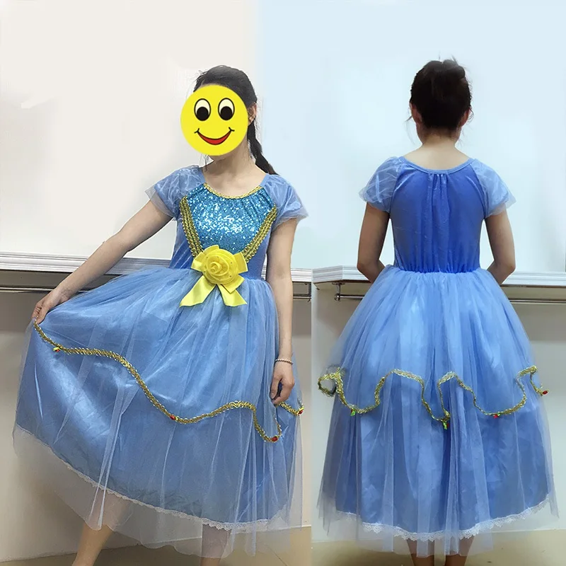 

6005 New Fashion Princess Dress Girls Dress with short sleeves Halloween Costumes Dance Dress