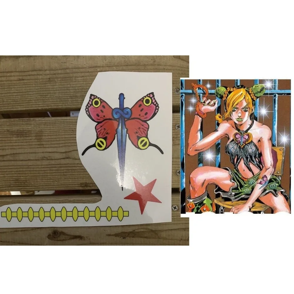 

Temporary Tattoo Sticker.JoJo's Bizarre Adventure Jolyne Kujo Cosplay.Butterfly
