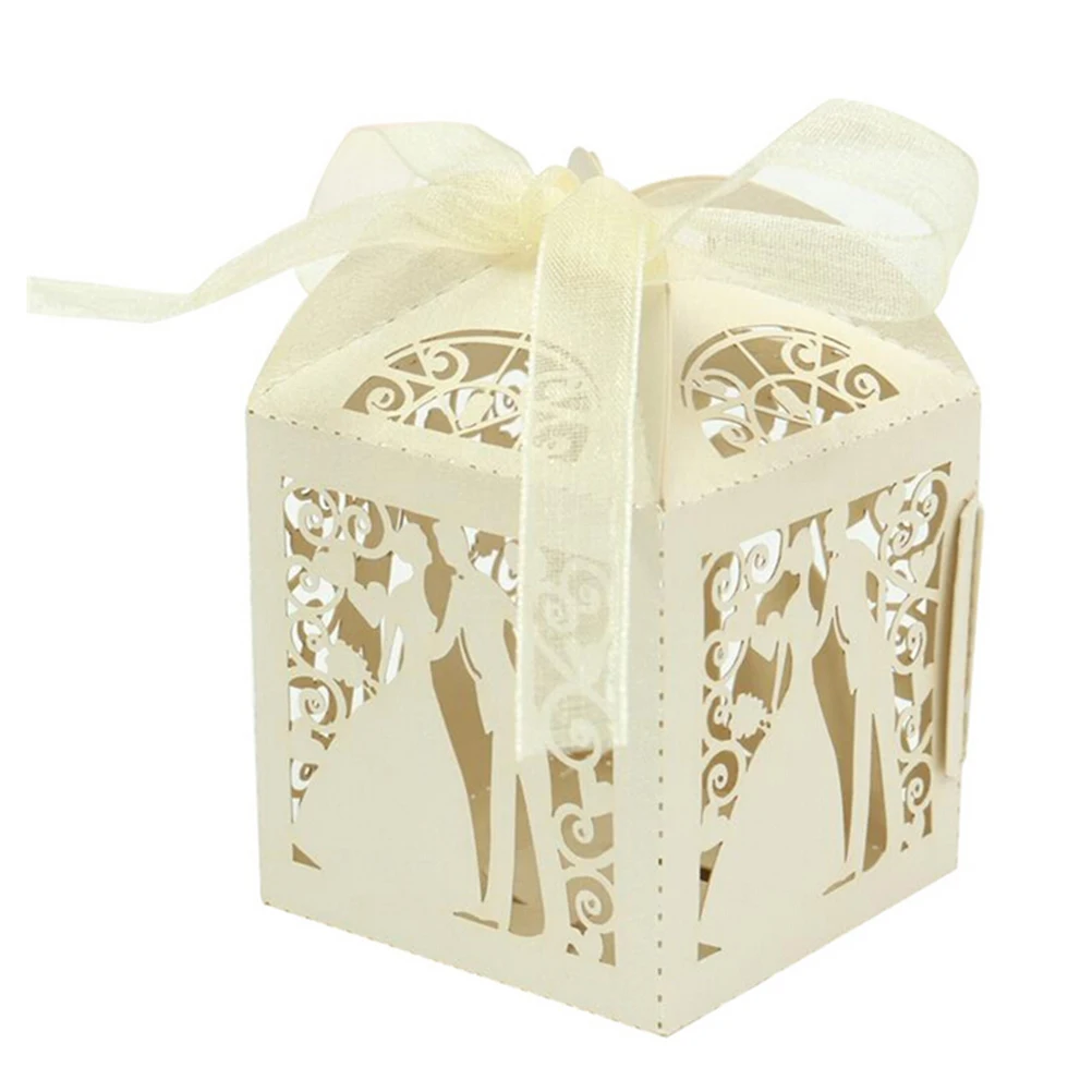 

5 Color Wedding Favors Gifts Candy Box Choice Chocolate Boxes Wedding Party Decoration Paper With Ribbon 10pcs/lot