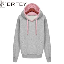 Women Autumn Winter Sweatshirt Casual Double Hoodies Long Sleeve Female Pullover Loose Tops Sweatshirts Women s