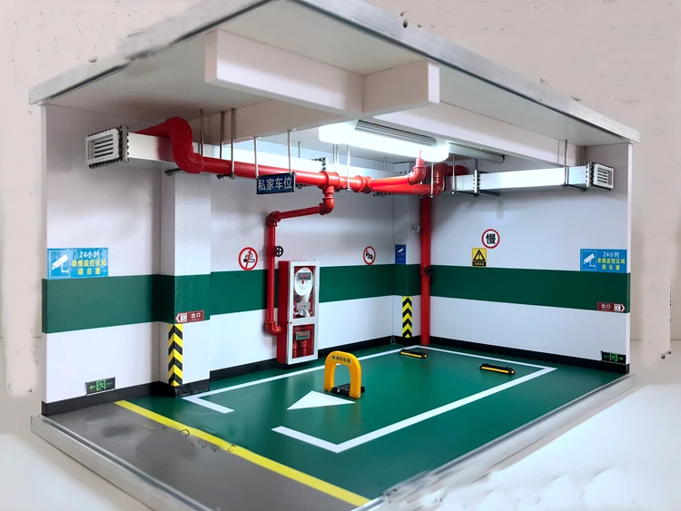 1:18 alliage modèle voiture simulation souterrain garage parking espace jouets pour enfants scène affichage