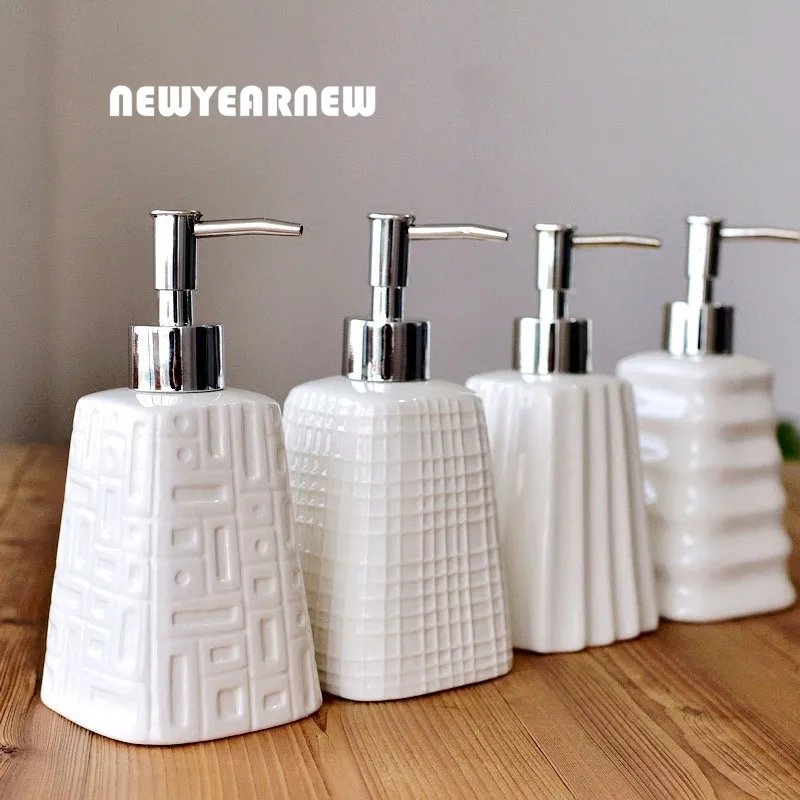 

NEWYEARNEW 400ML Creative Ceramic Hand Washing Liquid Bottle Bottling Hotel Soap Dispenser Emulsion Bathroom Accessories