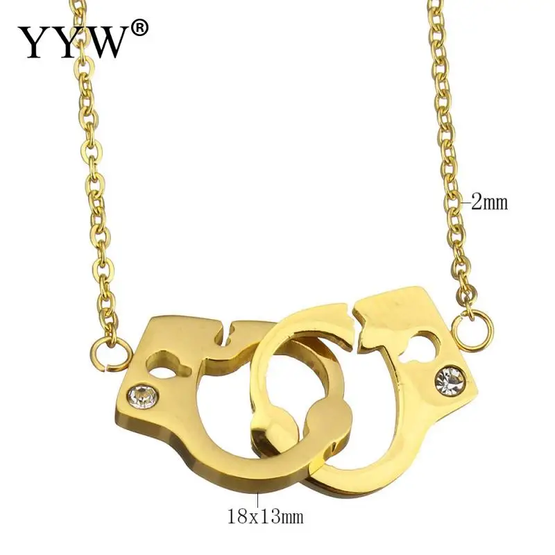 

Stainless Steel Jewelry Necklace Stainless Steel Pendant Necklace handcuffs cuffs handcuff gold color plated plating for women